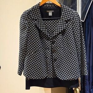 Ann Taylor Black Cropped Jacket and skirt